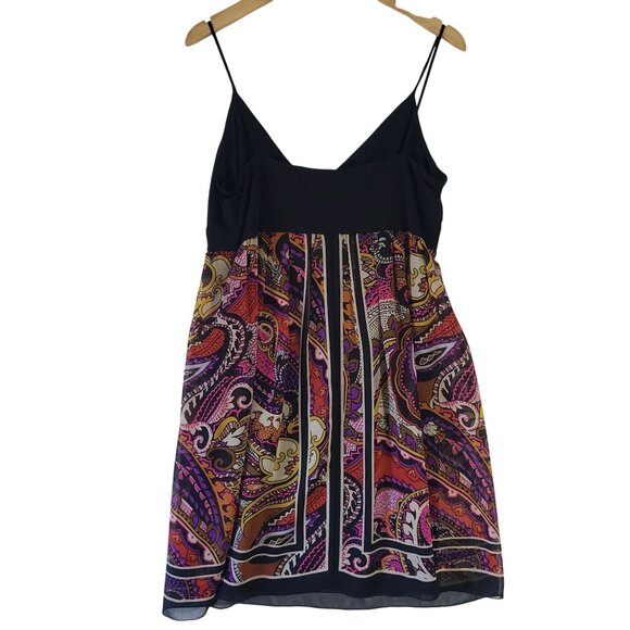 S.L. Fashions 90s Paisley Print Sleeveless Dress Size 14 Retro Boho Electric - Picture 2 of 7